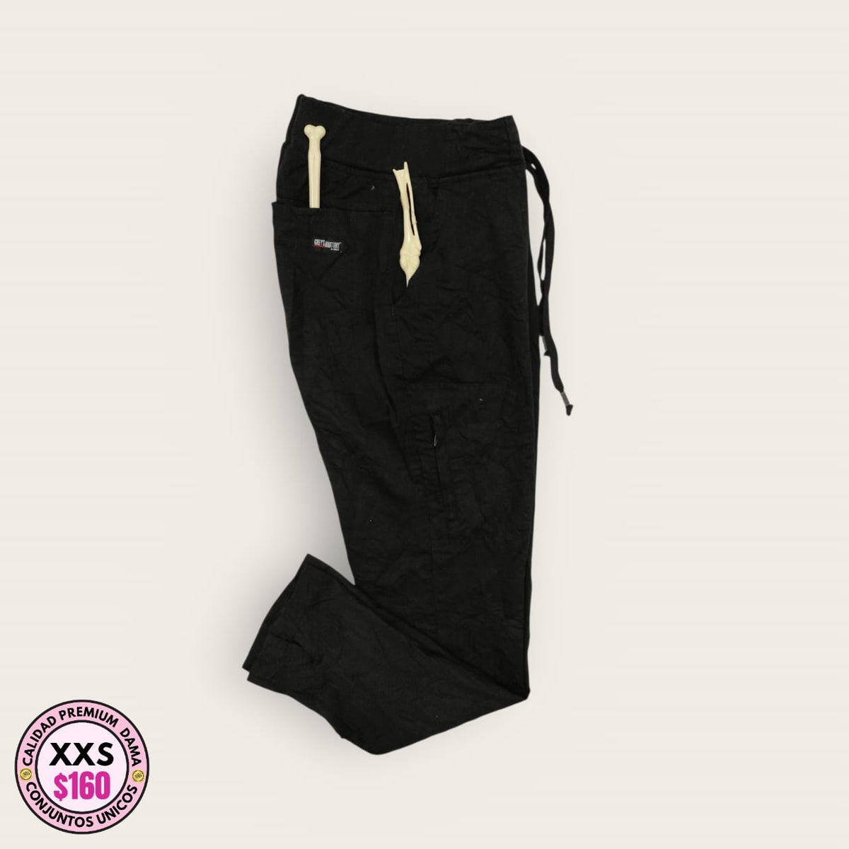 Pantalón médico negro para dama talla XXS premium