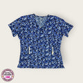 Filipina médica premium estampado geométrico azul (chemise) | XL