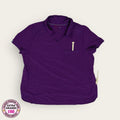 Filipina médica morada con cuello alto, talla extragrande para dama, disponible en Uniformes MID.