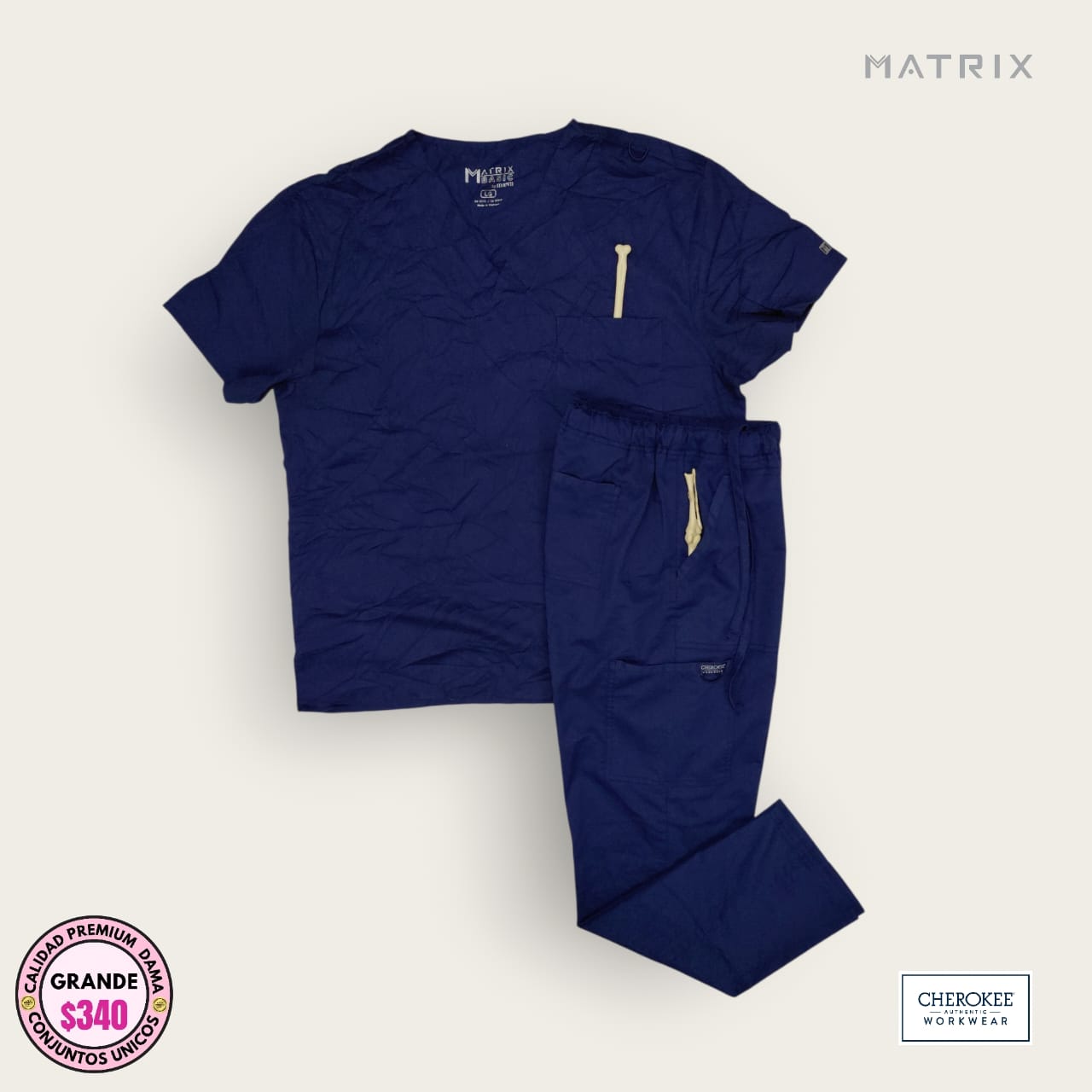 Conjunto médico Matrix azul marino | Dama L