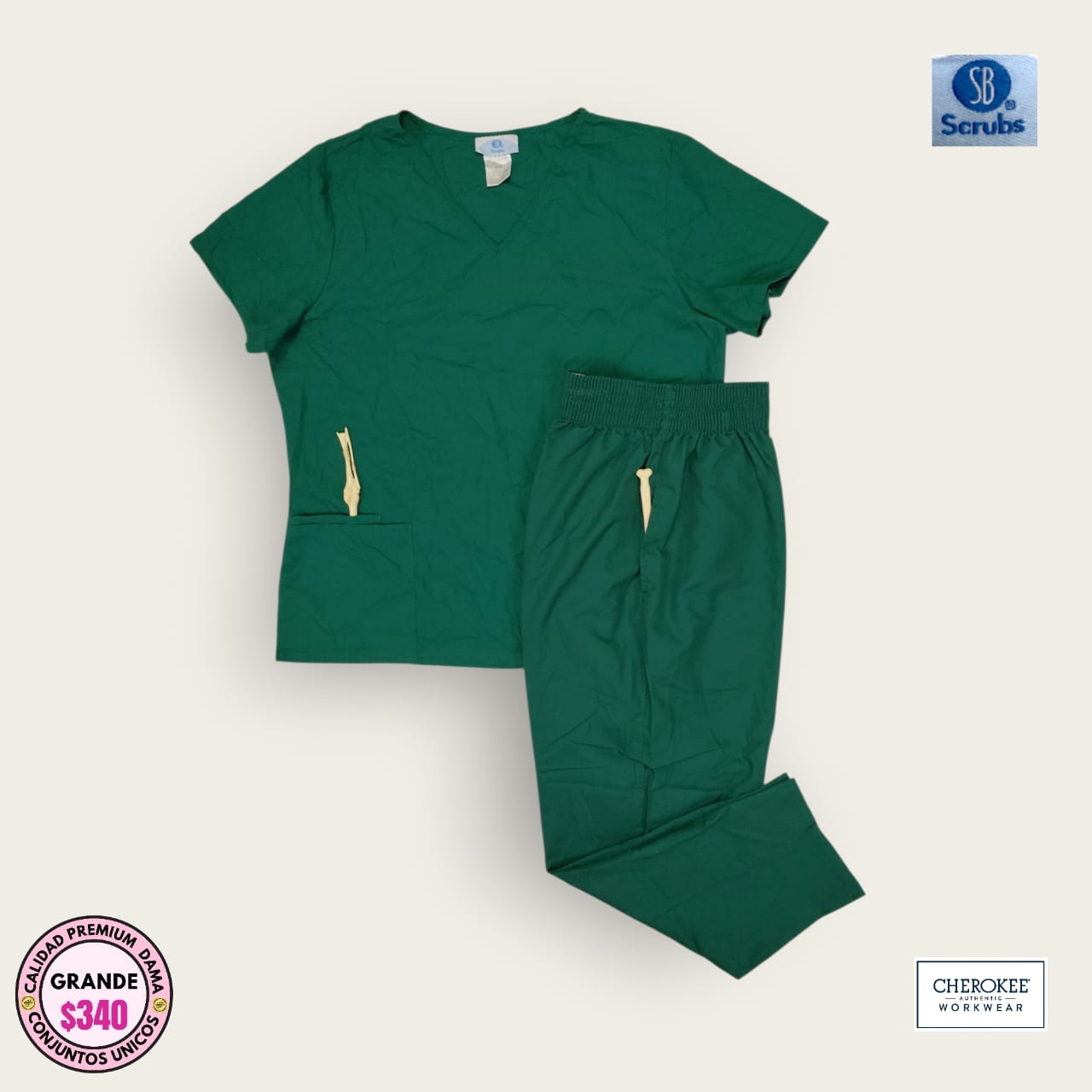 Conjunto médico Cherokee Workwear verde esmeralda | Dama L