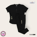 Conjunto médico Scrubaid y Scrubstar negro, talla grande para dama, disponible en Uniformes MID.