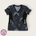 Filipina médica premium estampado negro y gris (chemise) | S