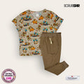 Conjunto médico Scrubstar estampado animales con pantalón caqui | Dama XL
