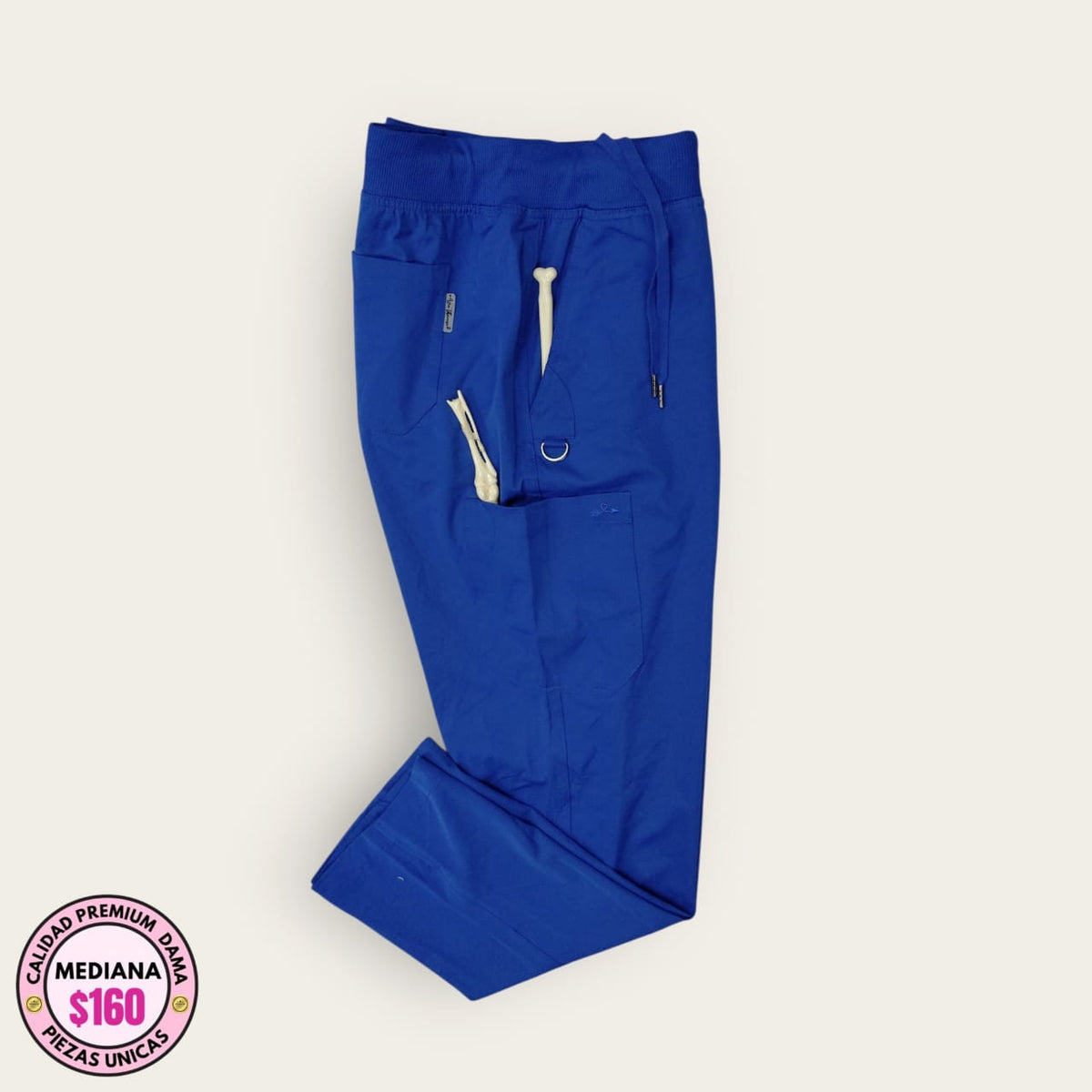 Pantalón médico premium azul rey para dama talla M