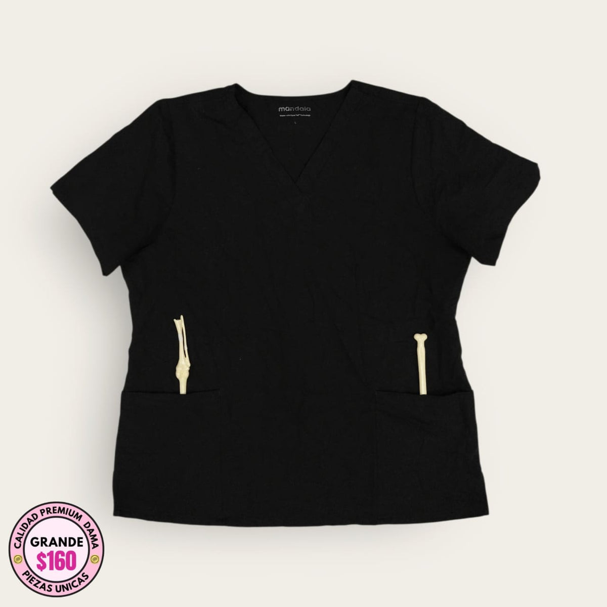 Filipina médica premium color negro para dama talla L