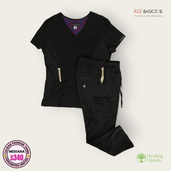 Conjunto médico Koi Basics negro | Dama M