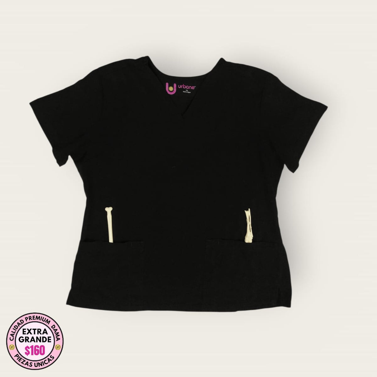 Filipina médica premium negro (chemise) | XL