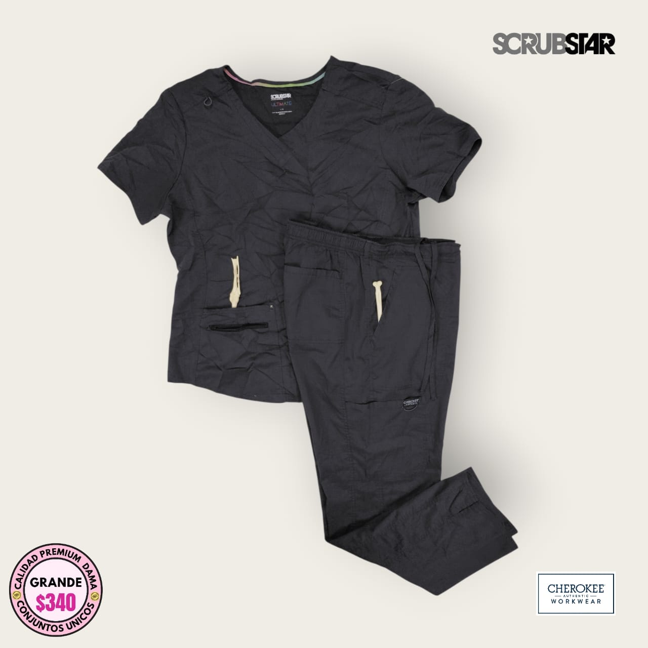 Conjunto médico Scrubstar gris Oxford | Dama L
