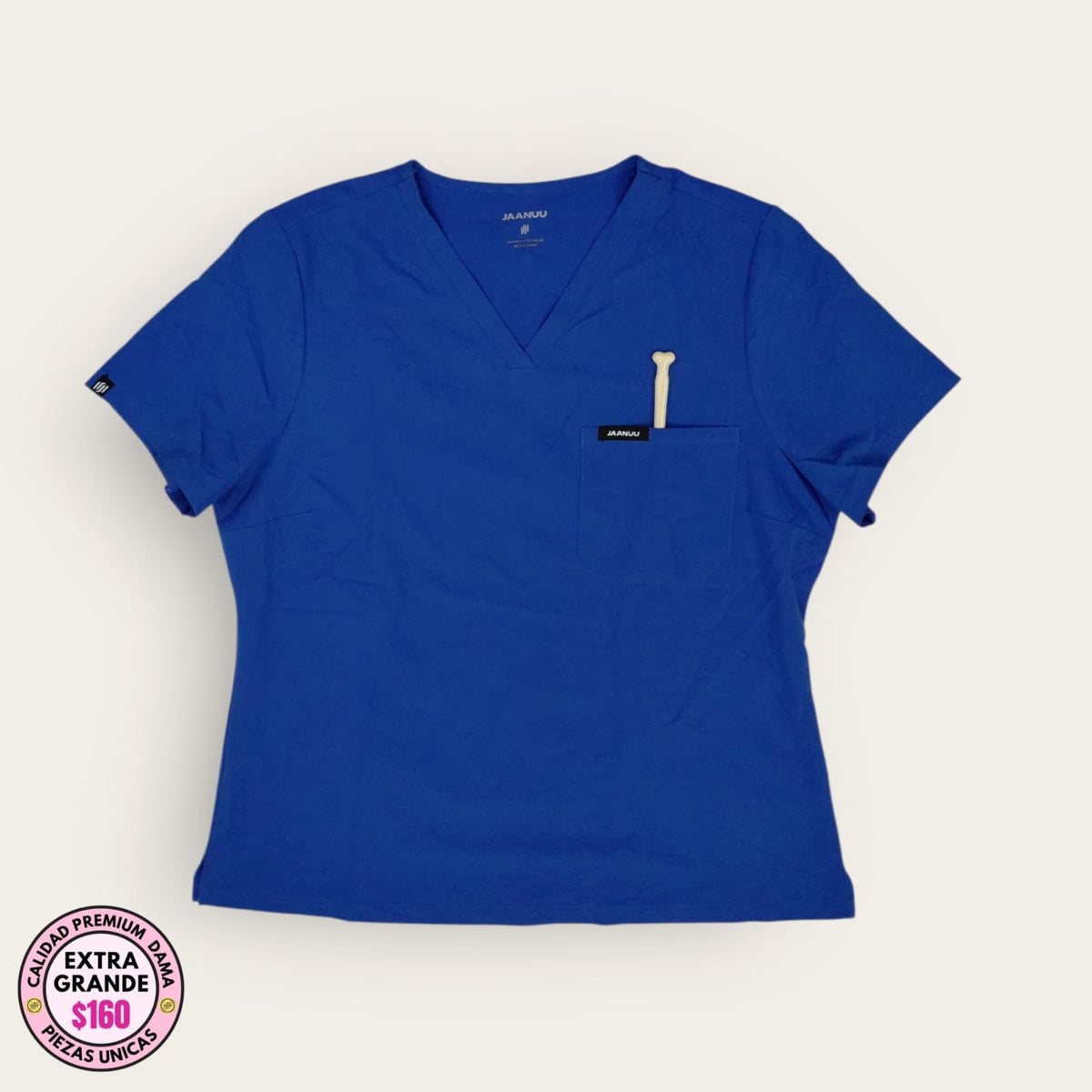 Filipina médica Jaanuu azul rey, talla extragrande para dama, disponible en Uniformes MID.