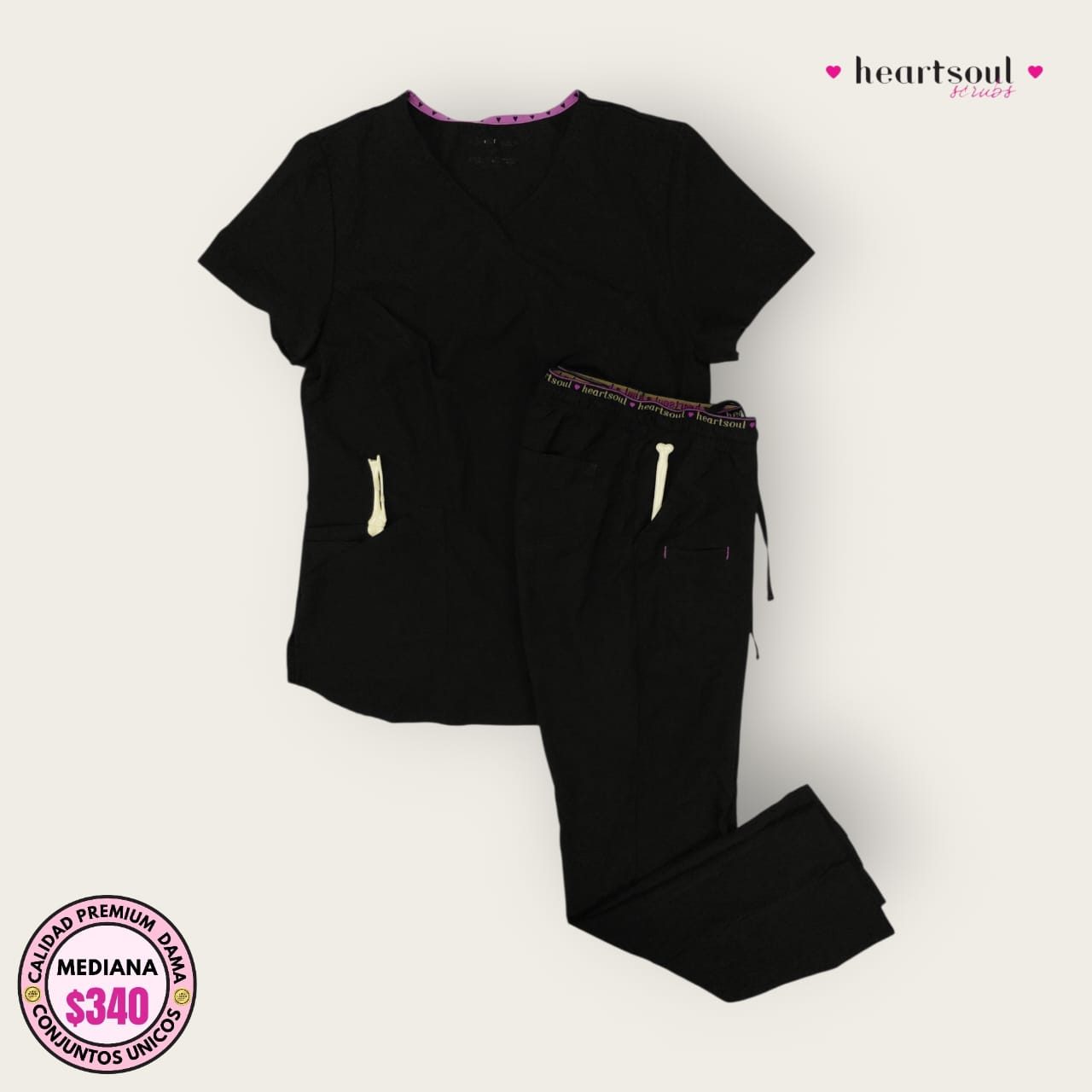 Conjunto negro strech antifluidos