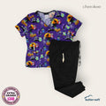 Conjunto médico Cherokee Halloween y negro, talla extragrande para dama, disponible en Uniformes MID.