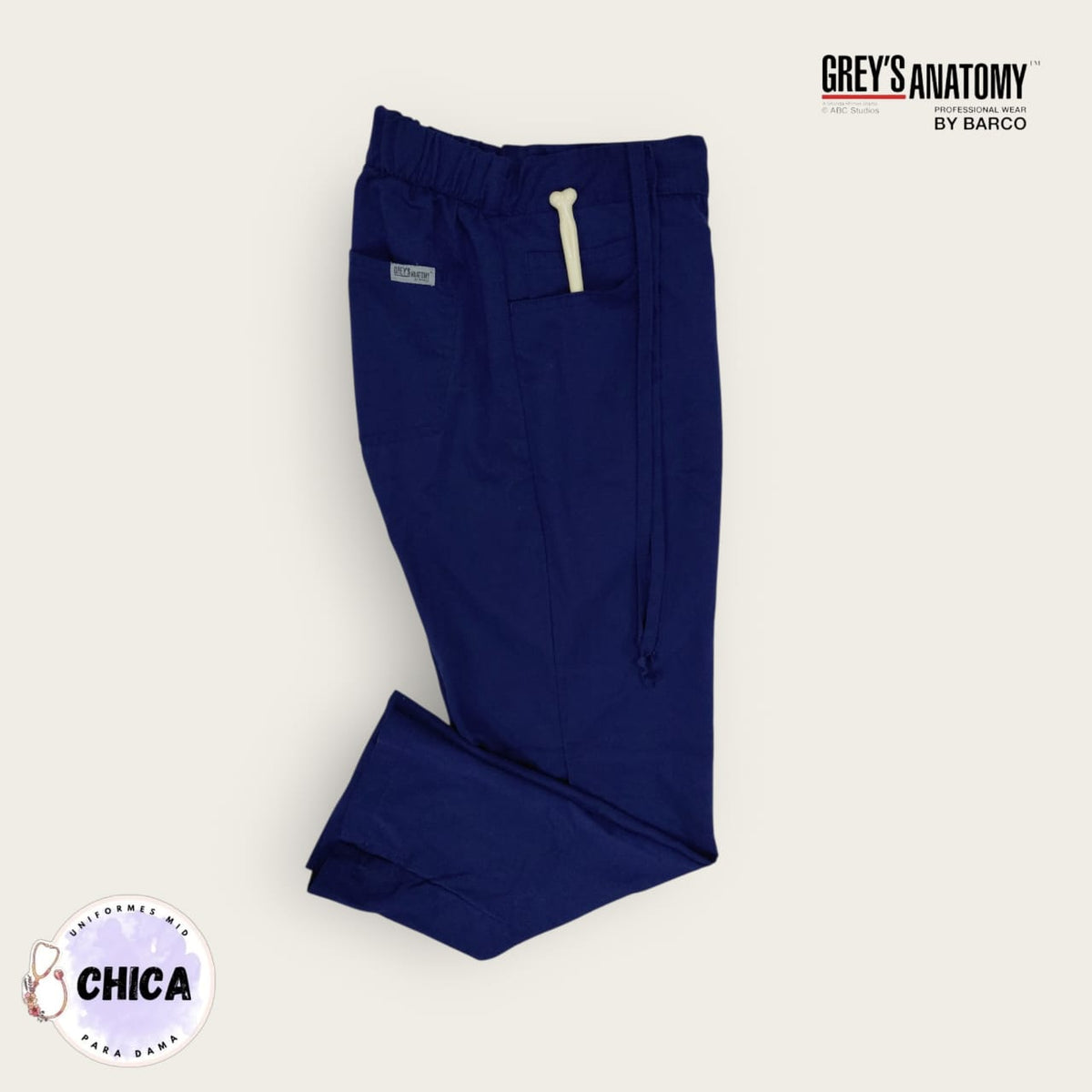 Pantalón médico Grey's Anatomy azul marino clásico | Dama S