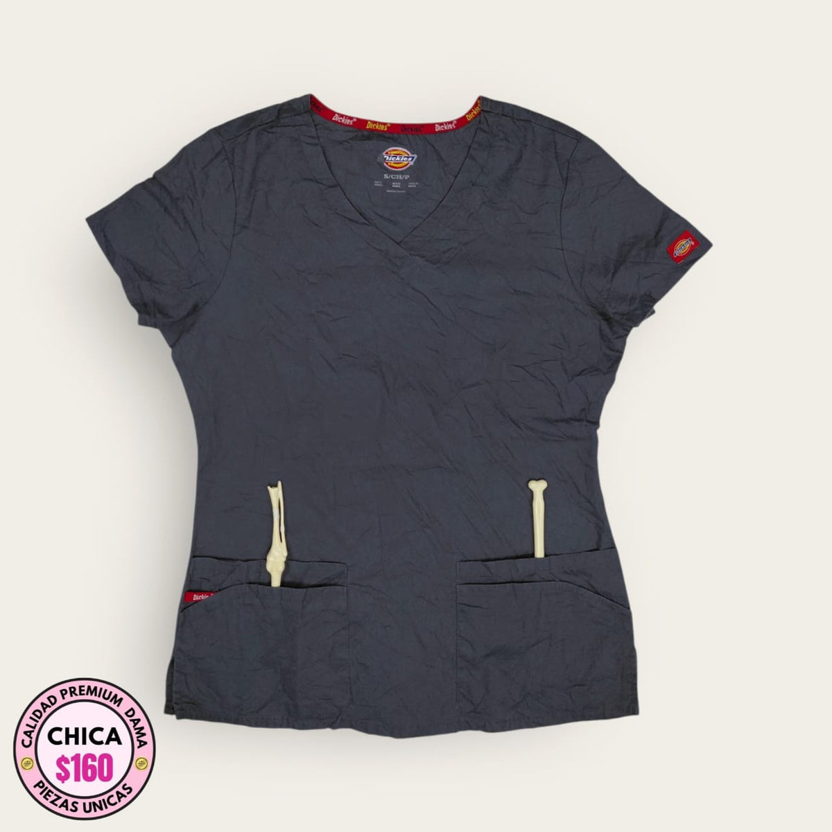 Filipina médica premium color gris grafito para dama talla S