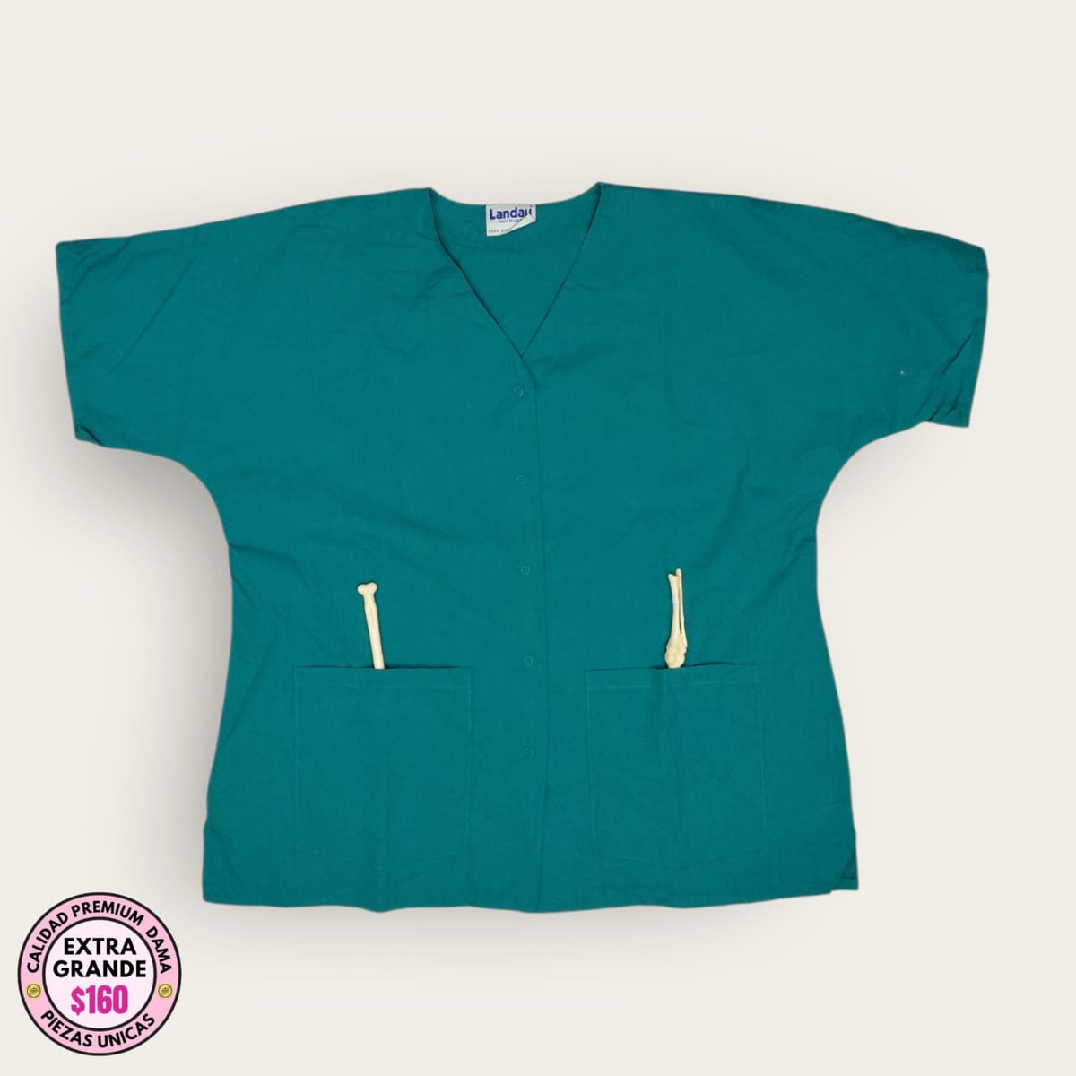 Filipina médica Landau verde turquesa, talla extragrande para dama, disponible en Uniformes MID.