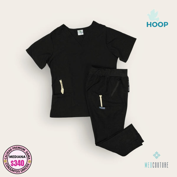 Conjunto médico negro con pantalón Med Couture | Dama M