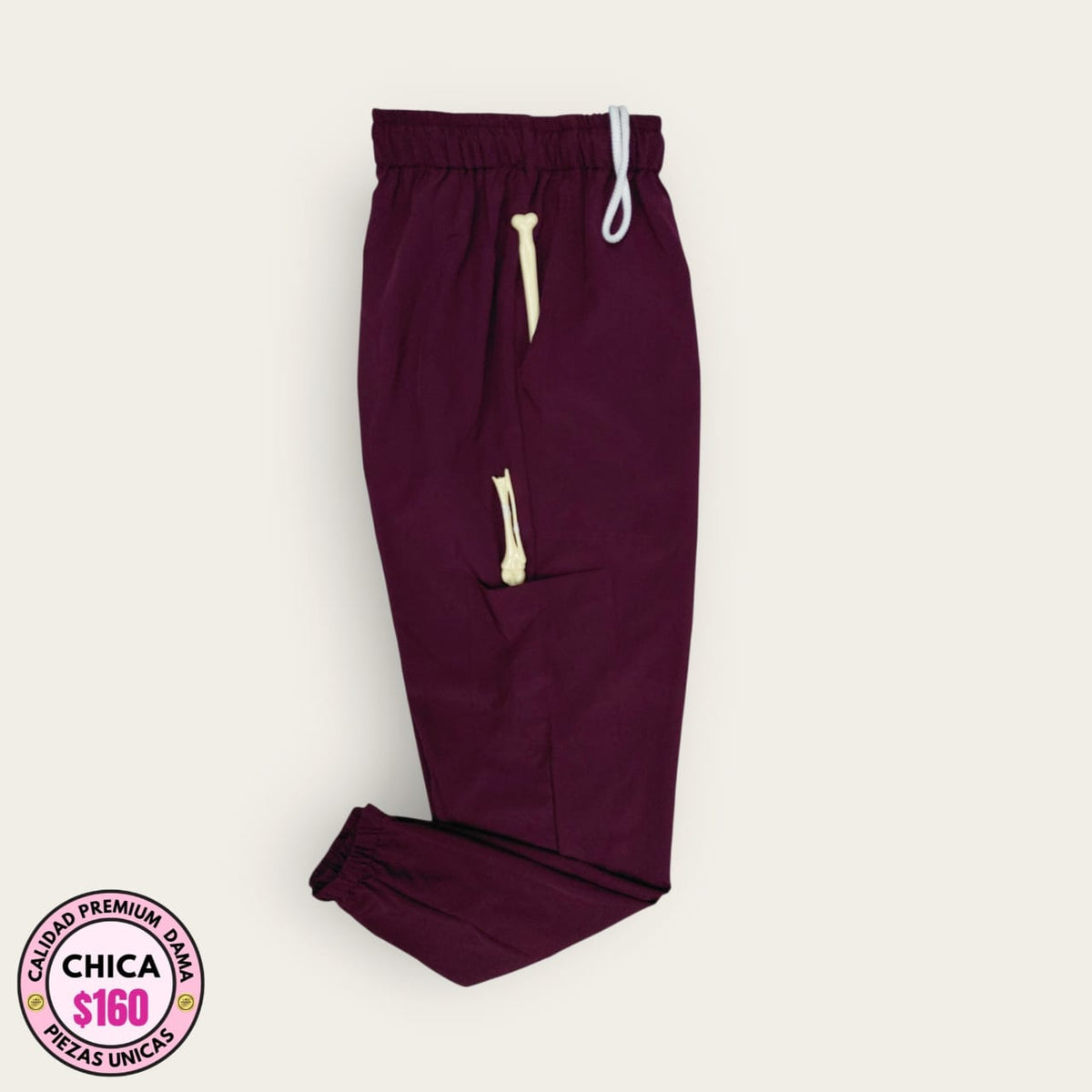 Pantalón médico premium color vino tinto para dama talla S
