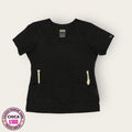 Filipina médica WonderWink Pro negra, talla chica para dama, disponible en Uniformes MID.