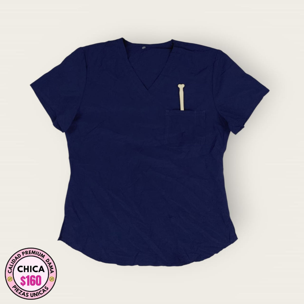 Filipina médica premium azul marino (chemise) | S