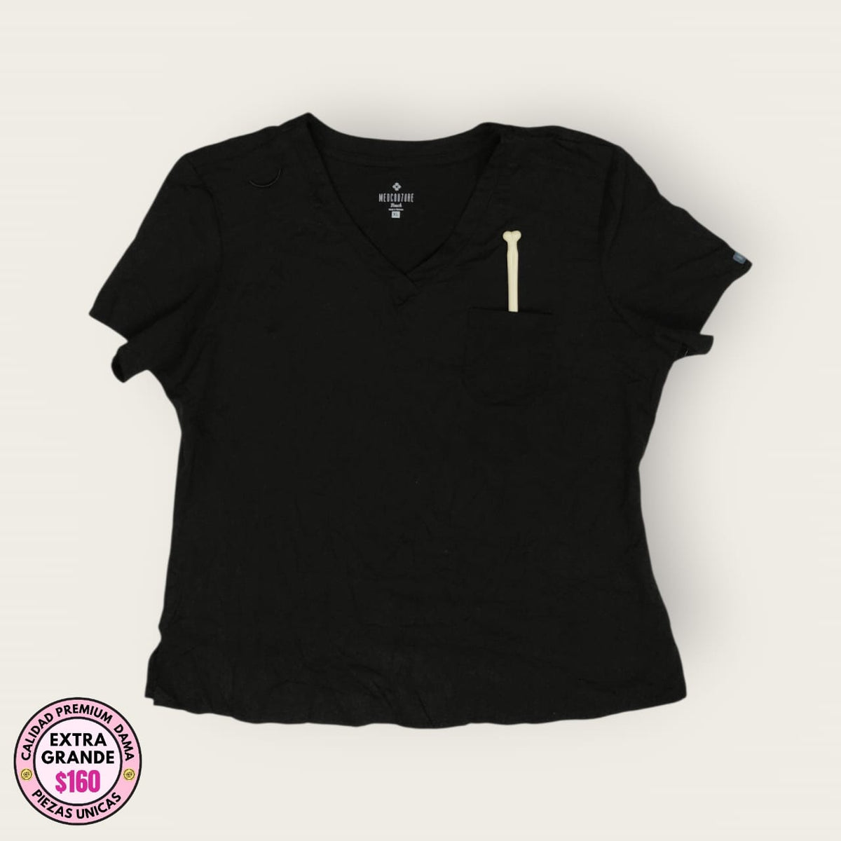 Filipina médica premium negro (chemise) | XL