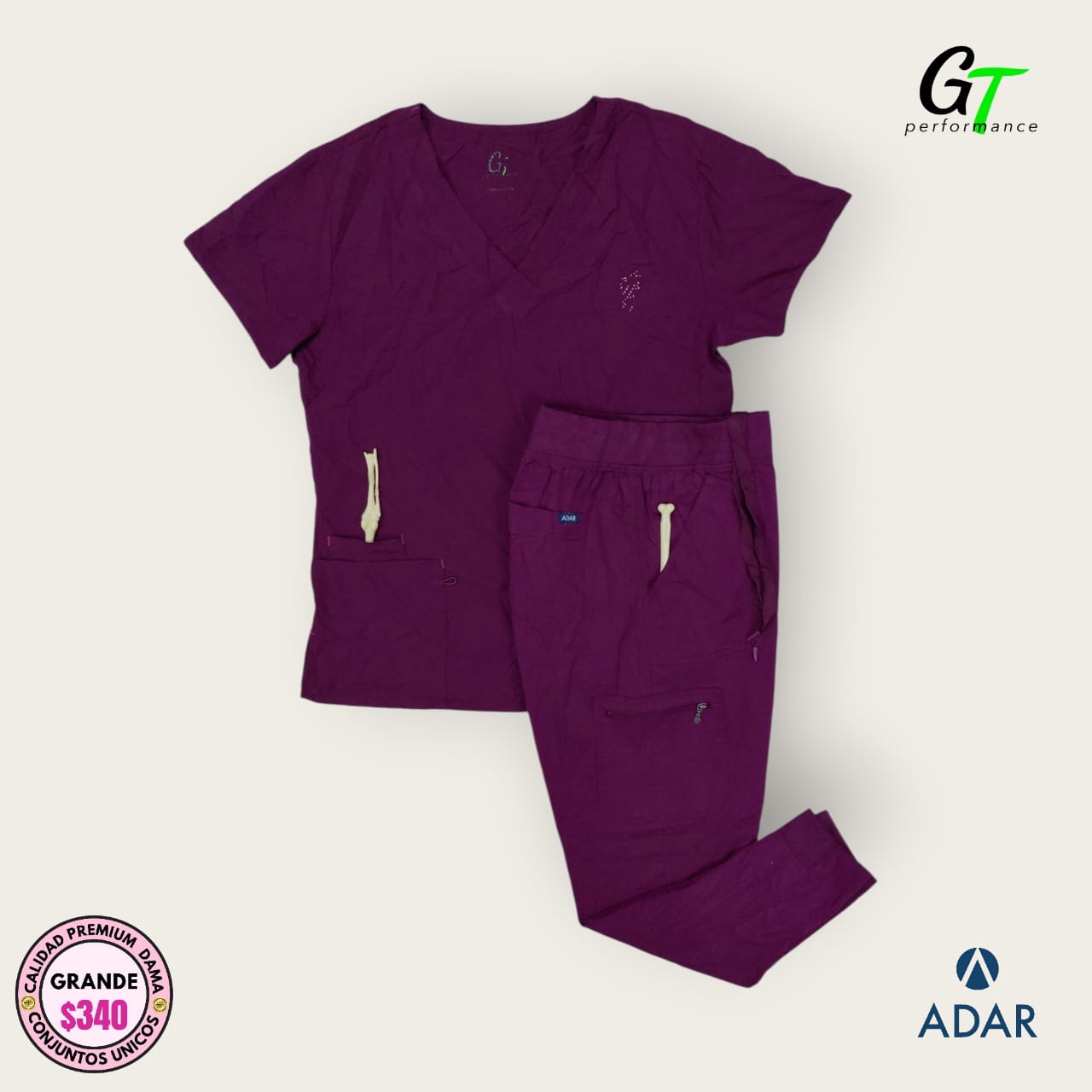 Conjunto guinda