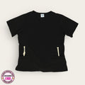 Filipina médica HOOP negra, talla grande para dama, disponible en Uniformes MID.